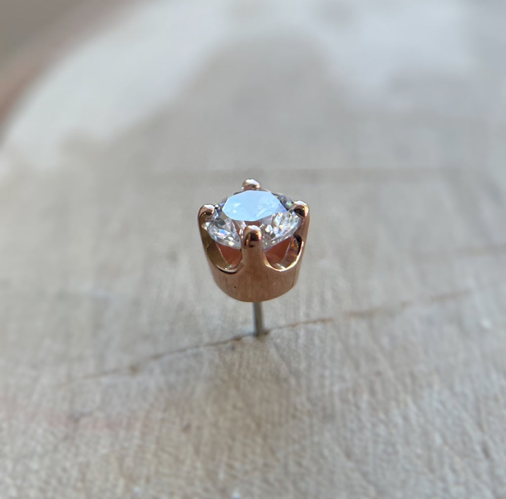 Gold Prong-Set CZ by Body Gems