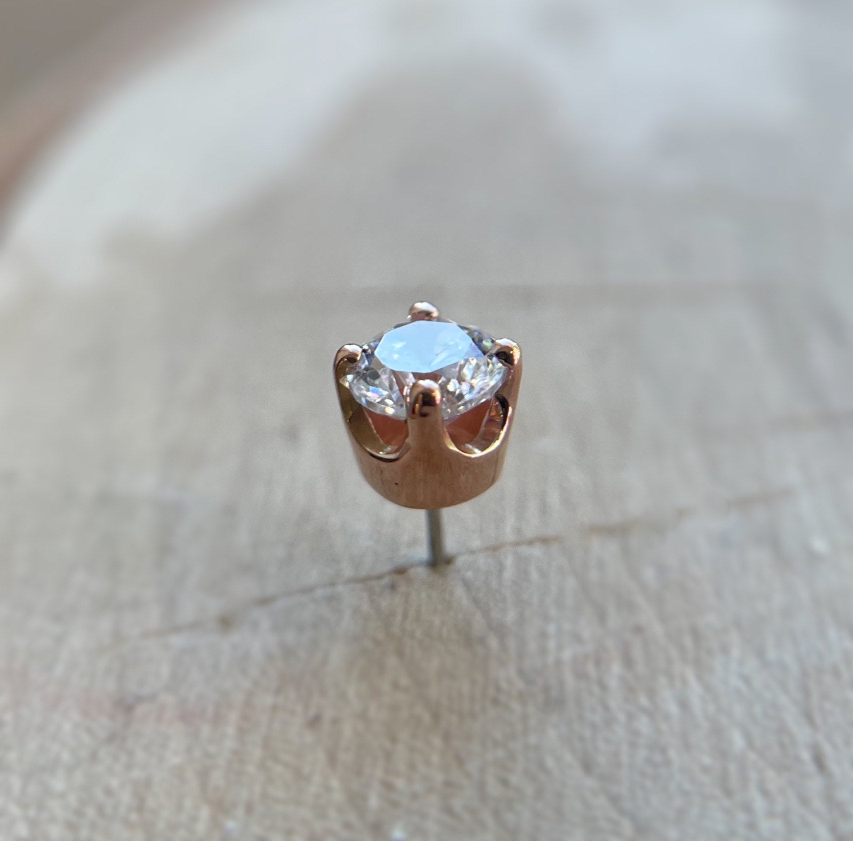 Gold Prong-Set CZ by Body Gems