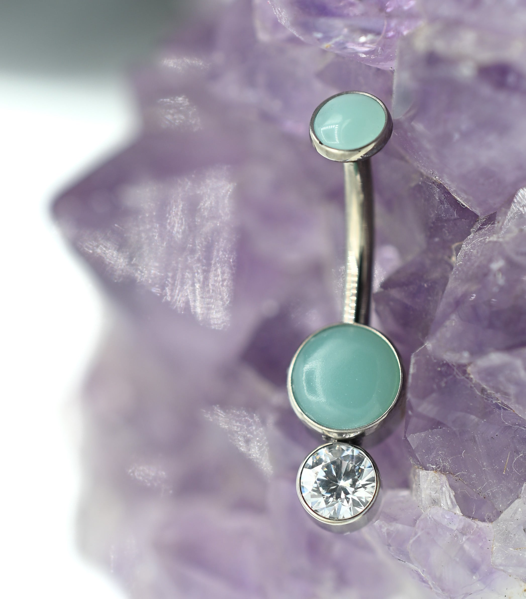 (1-N) Natural Stone Navel Curve Double Bottom Gem by LeRoi