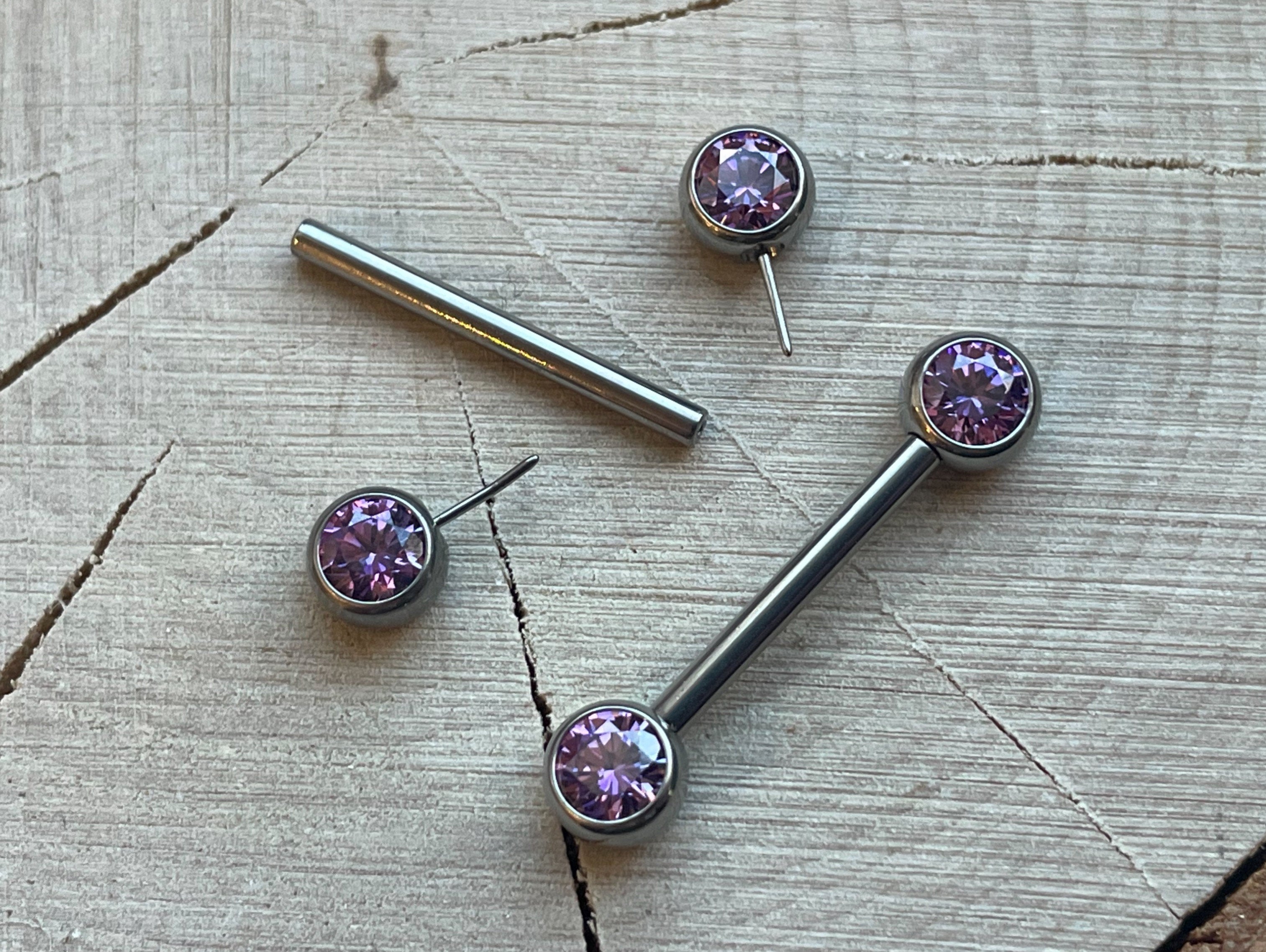 Side-Set Gem Nipple End by Neometal (sold individually)