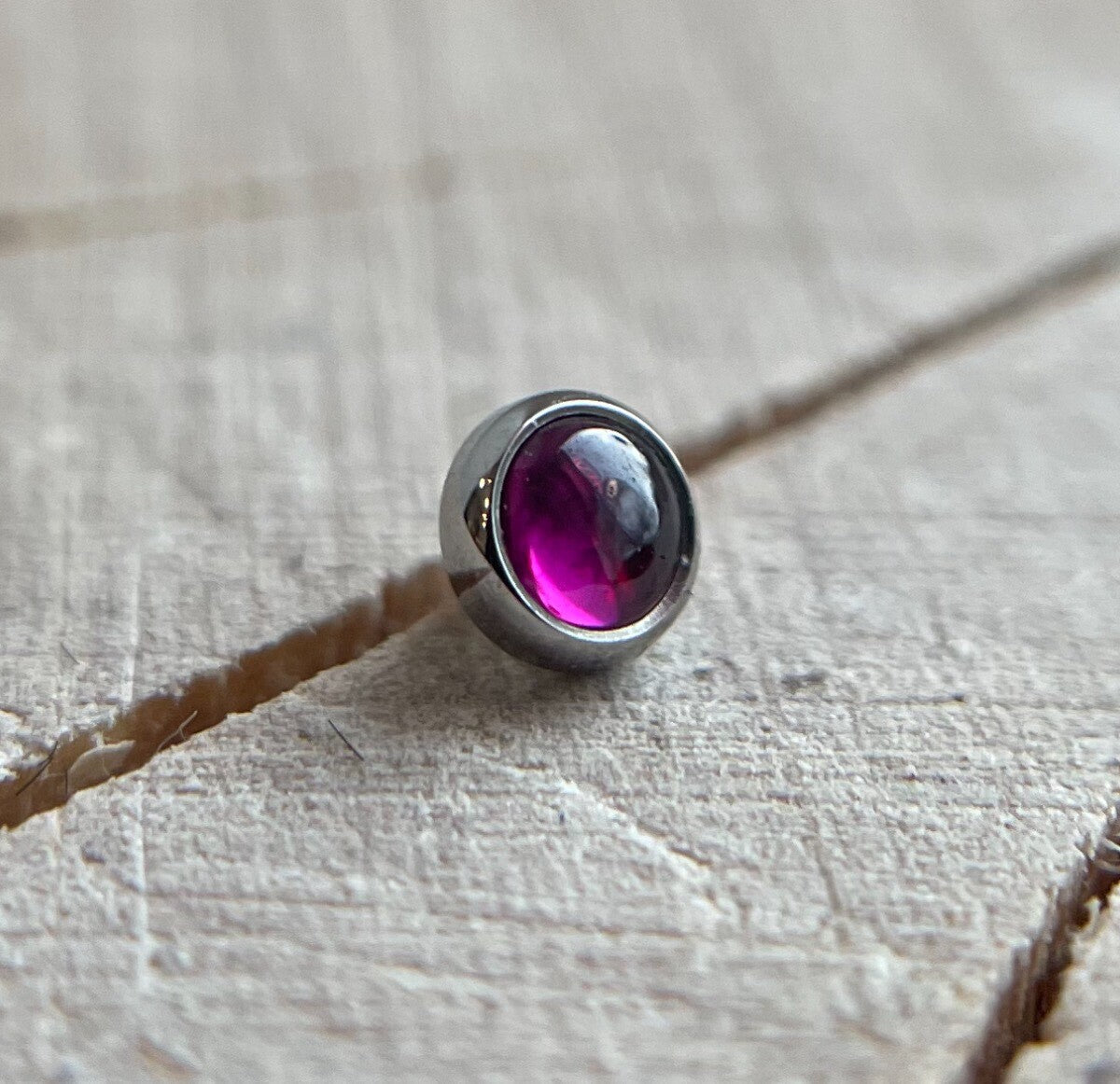 14g Threaded Natural Stone Cabochon
