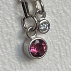 Pink Tourmaline & White Gold Charm
