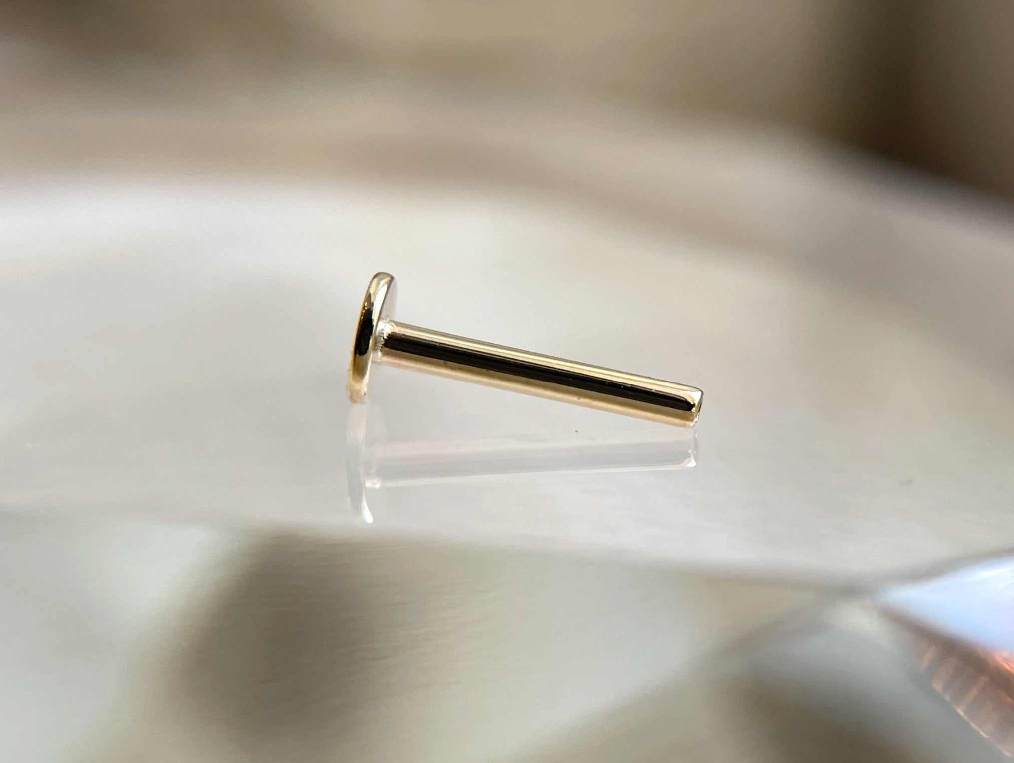 Solid Gold 18g Threadless Labret Post by Ember