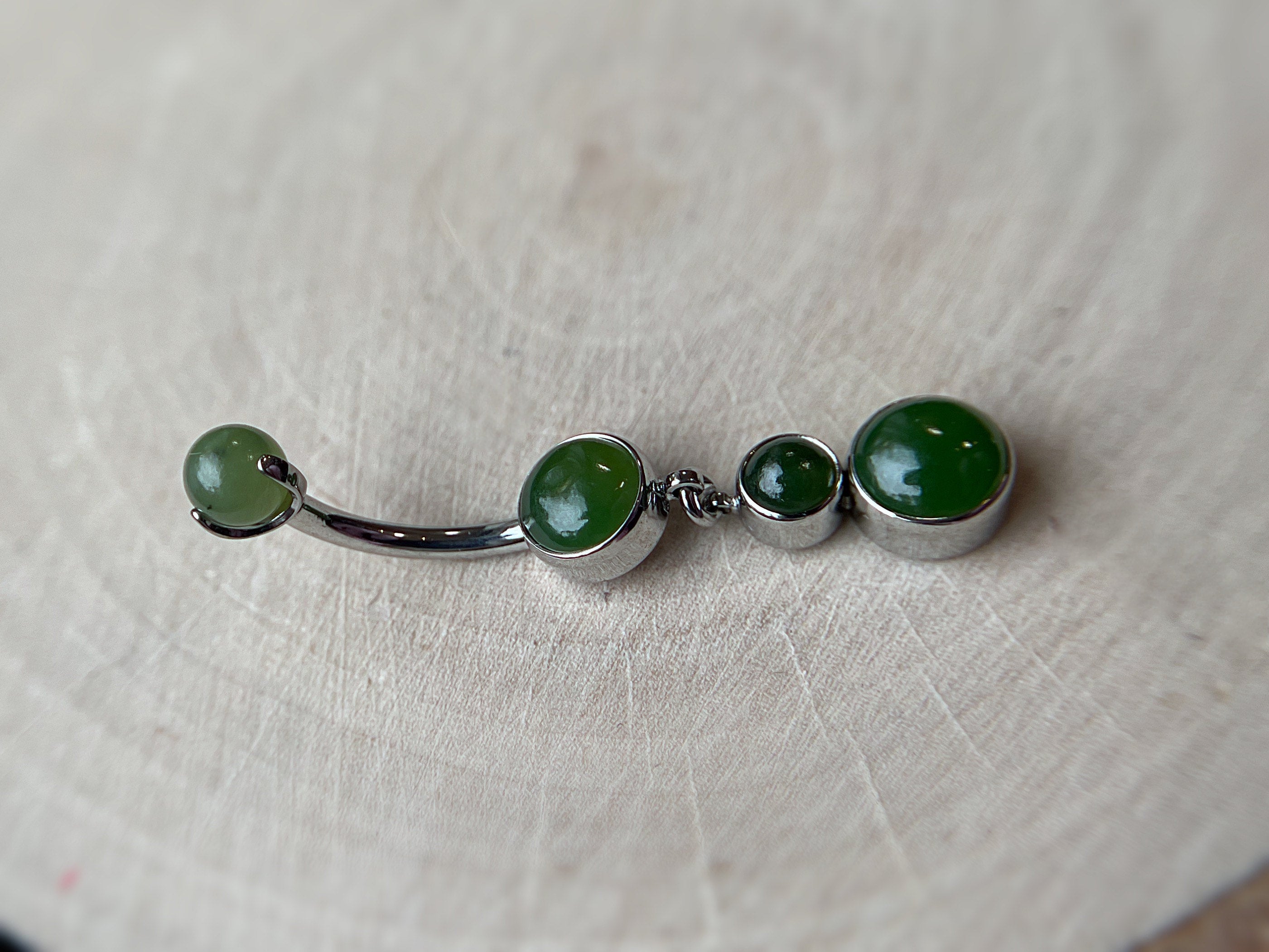 Double Natural Stone Dangle Navel Curve by Industrial Strength