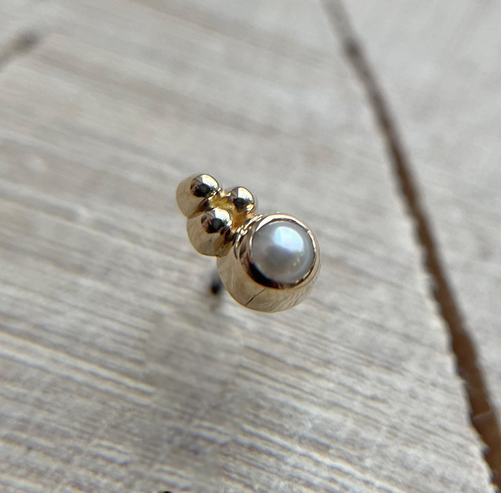 3 Bead Accent Pearl by Body Gems