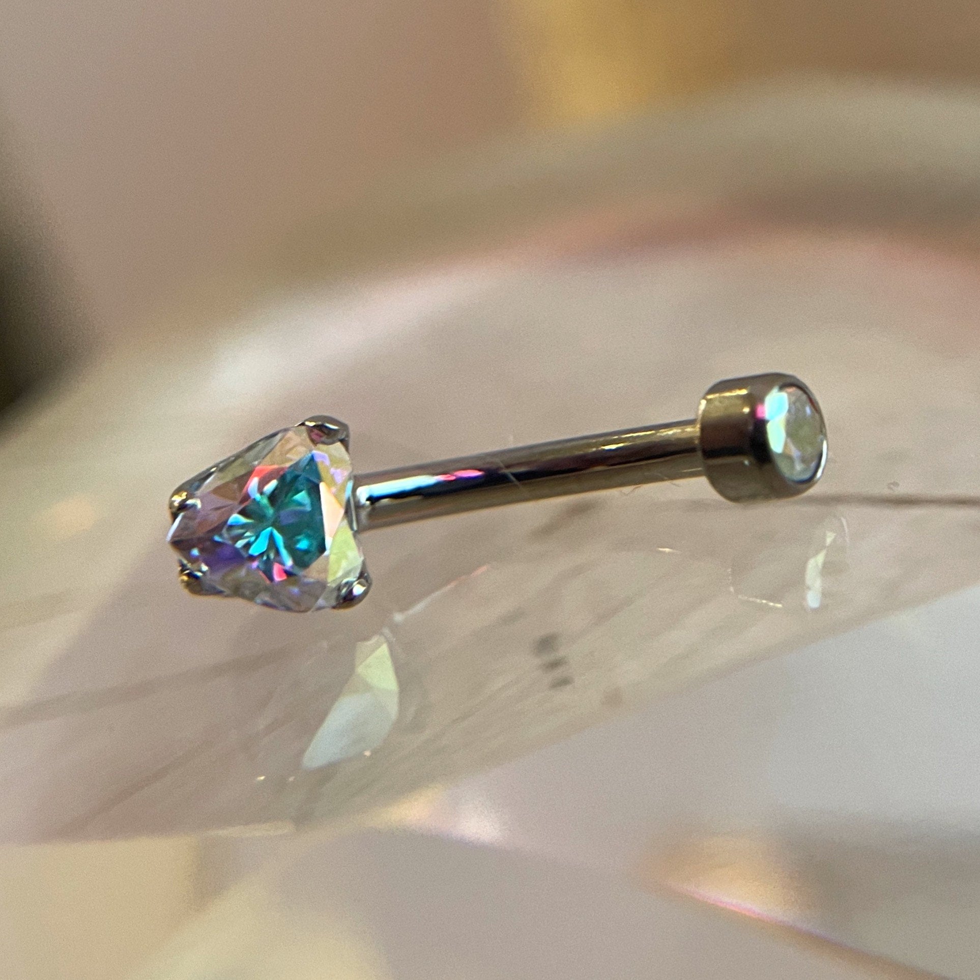 Aurora Borealis Heart Navel Curve by Anatometal