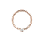 Fixed Bezel Bead Ring 2mm CZ by Buddha Jewelry