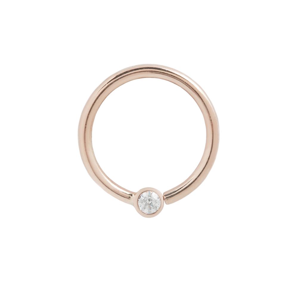 Fixed Bezel Bead Ring 2mm CZ by Buddha Jewelry