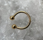 14k Solid Gold Circular Barbell by Body Gems (White, Yellow & Rose Gold)