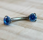 Prong-Set "Small Bottom" Navel Curve Round-Cut by Industrial Strength (4mm/4mm)