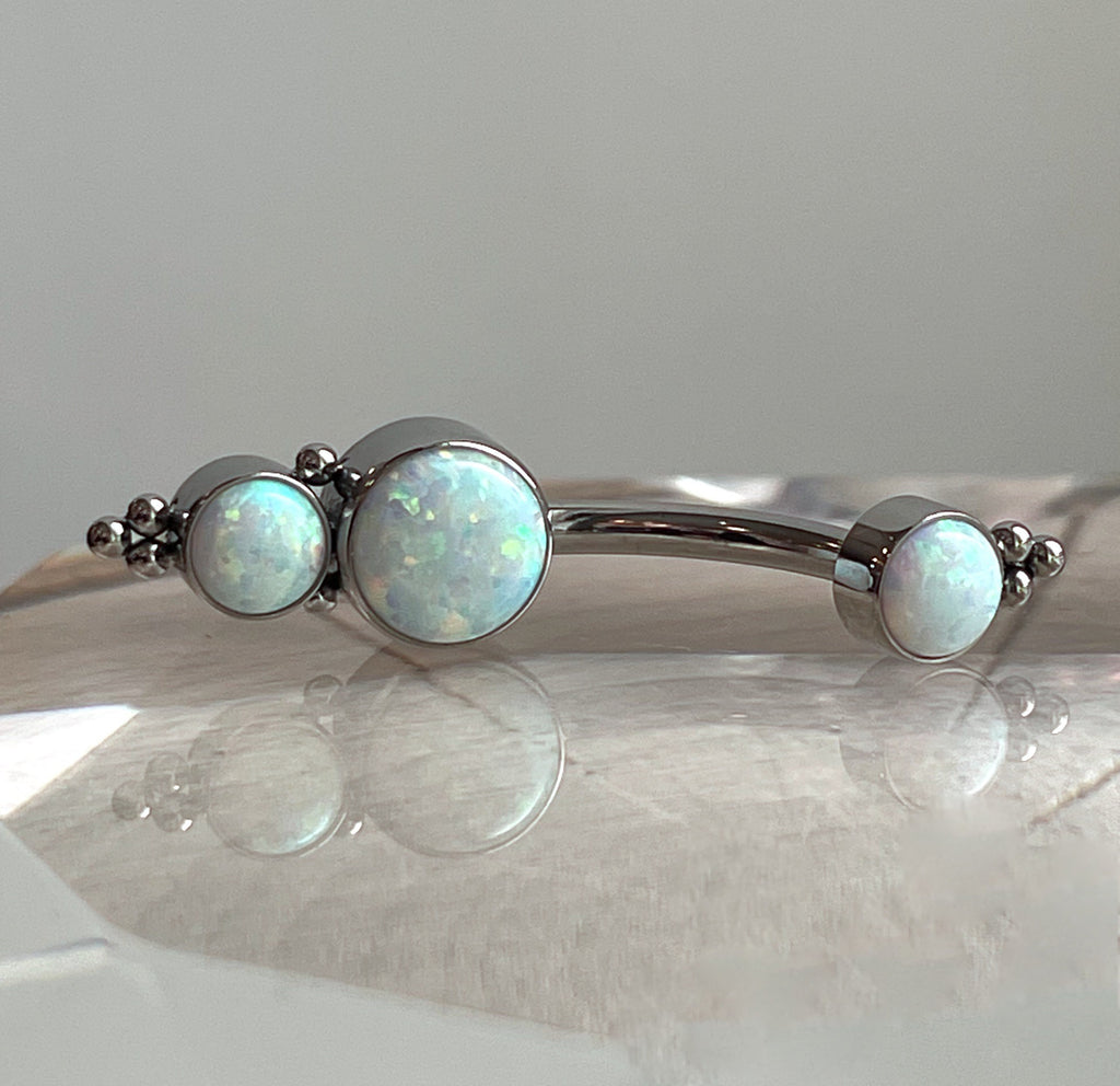 Haute Couture White Opal Navel Curve (1HN) by LeRoi