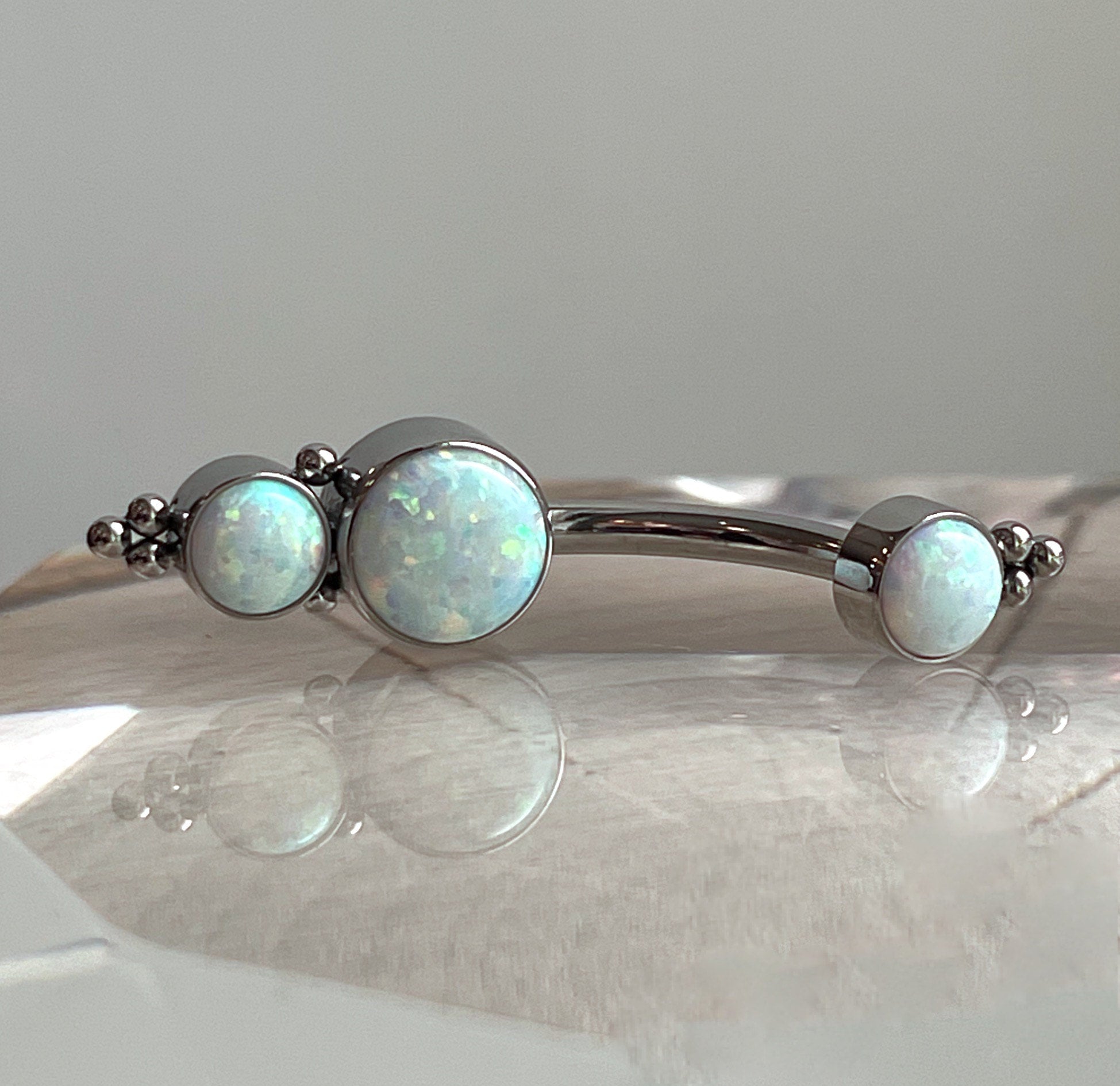 Haute Couture White Opal Navel Curve (1HN) by LeRoi