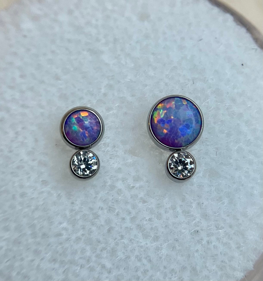 Bezel Set Two Gem Cabochon Cluster by NeoMetal