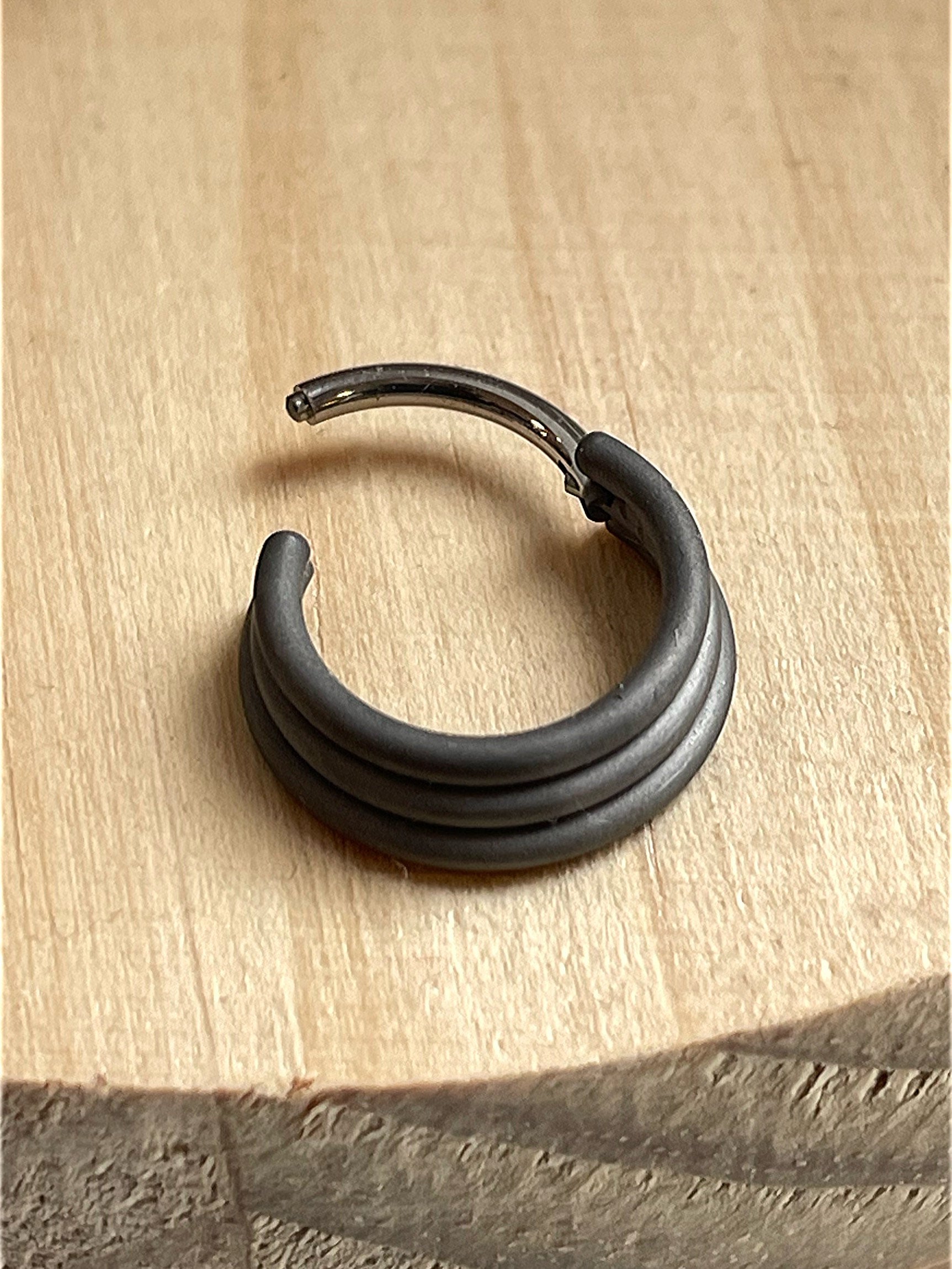 Dark Matte Triple Hinge Ring by Zadamer