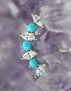 Sara Marquise and Round Fan with Turquoise and CZ by BVLA