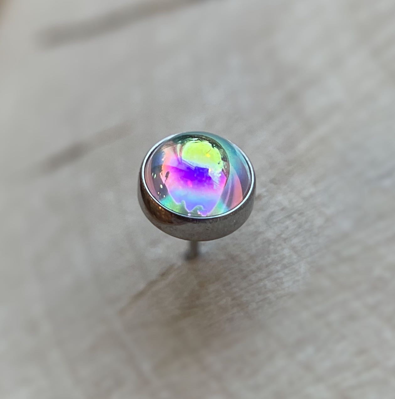 Aurora Borealis Glass Cabochons by People's Jewelry