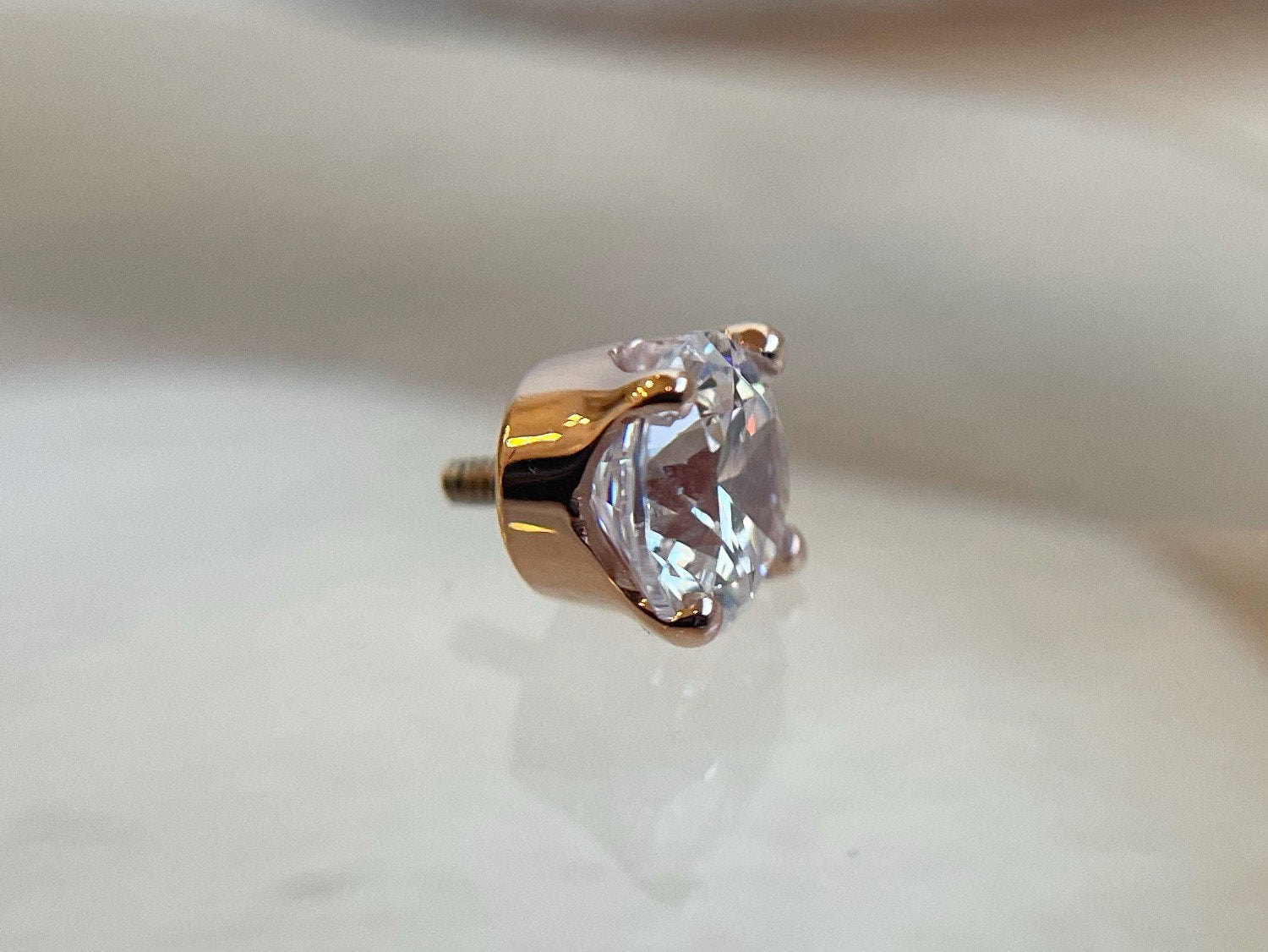 Threaded Round Four Prong Set CZ by BVLA