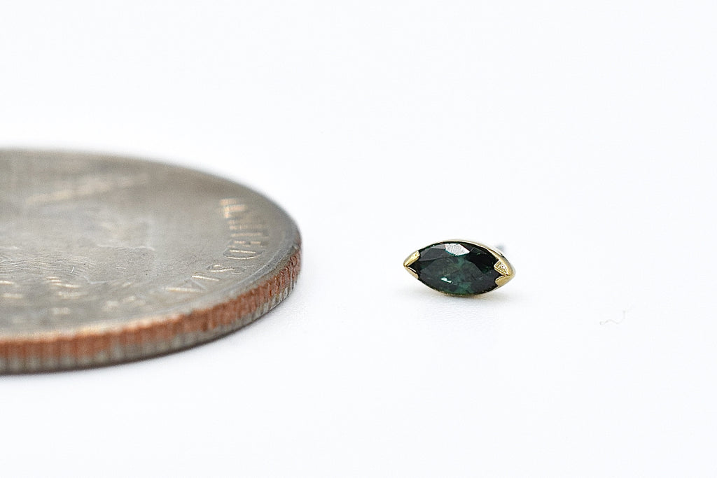 18k Marquise Green CZ Bezel by Anatometal