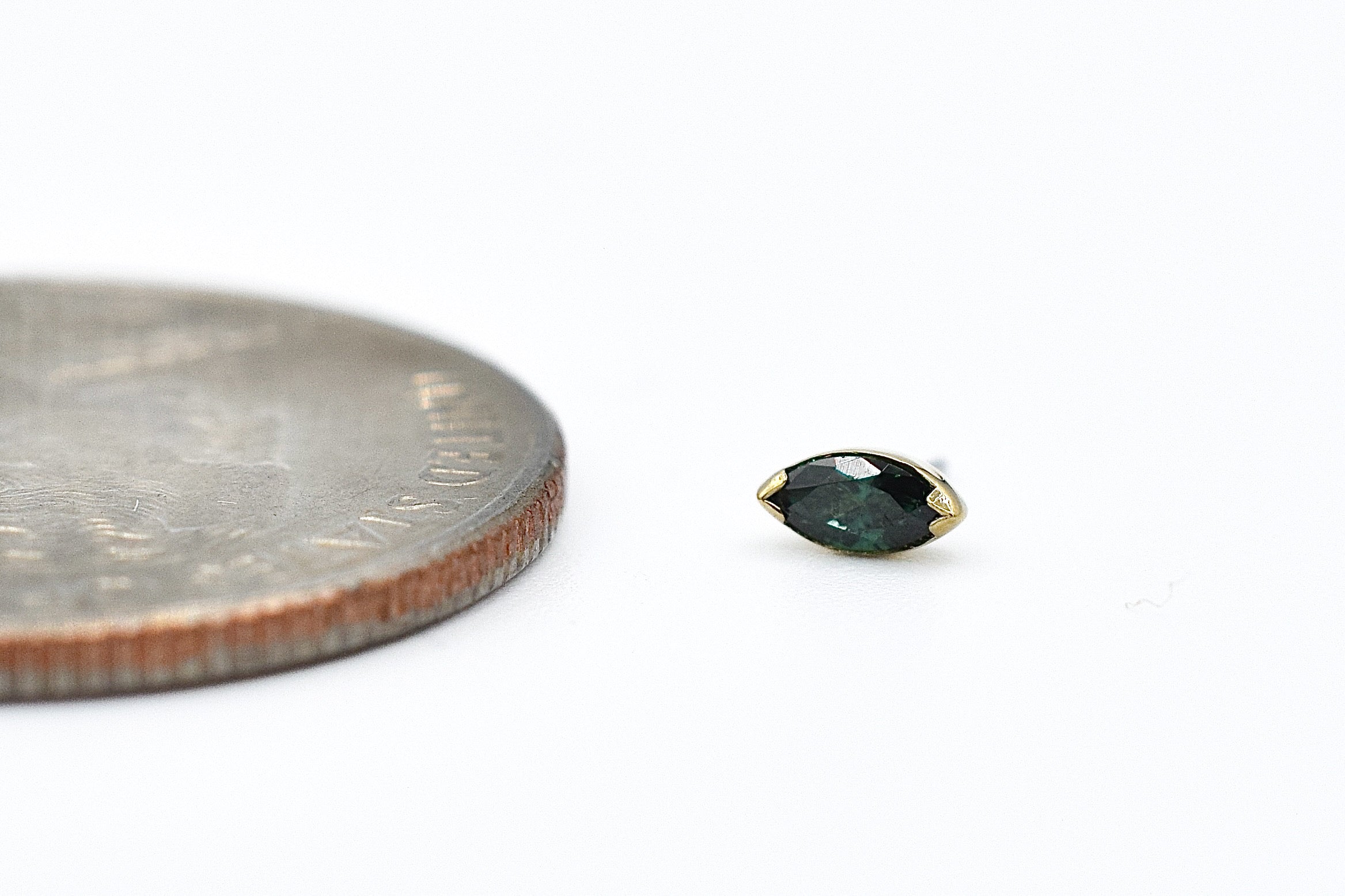 18k Marquise Green CZ Bezel by Anatometal