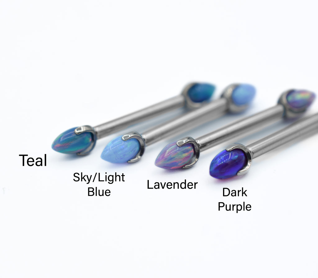 14g Opal Prong Bullet by People's Jewelry