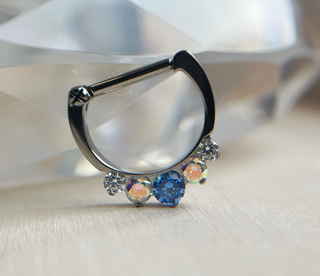 5-Gem Odyssey Daith / Septum Clicker by Industrial Strength