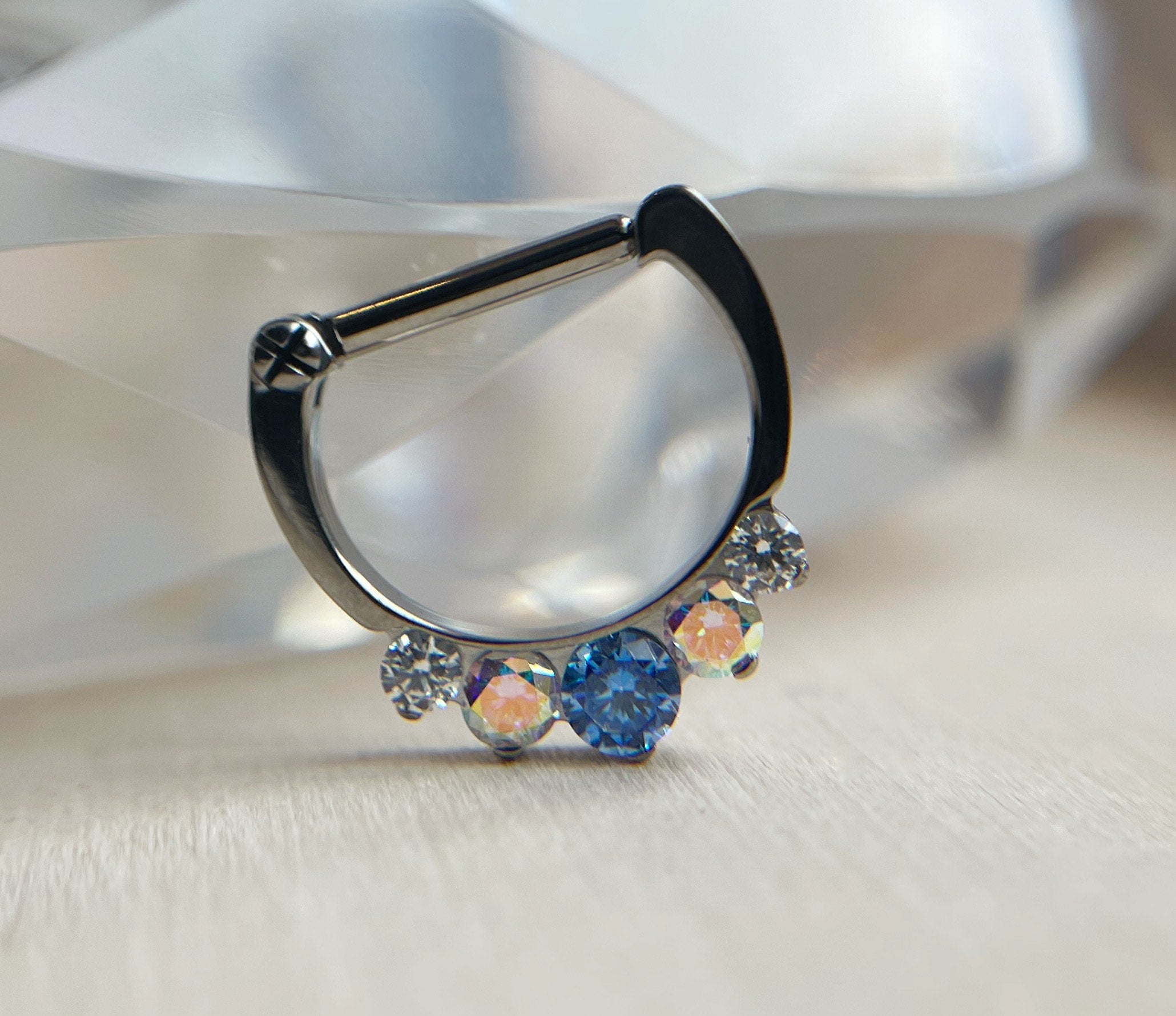 5-Gem Odyssey Daith / Septum Clicker by Industrial Strength