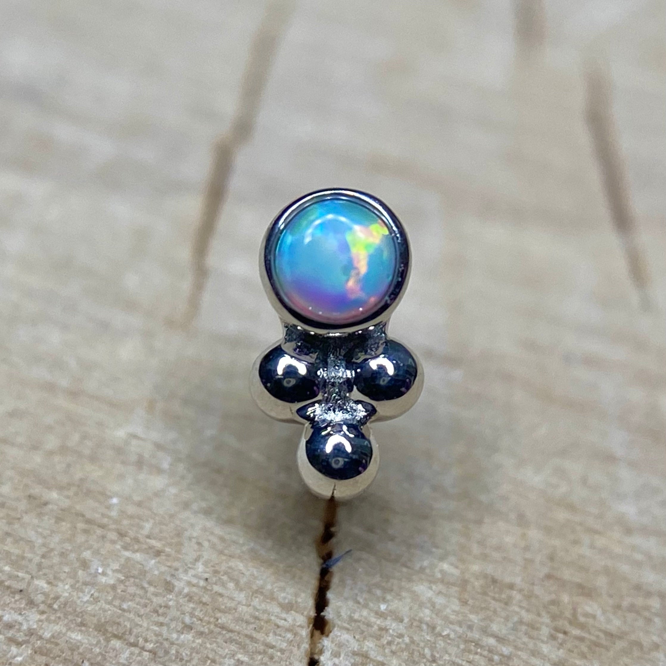 Bezel-Set Opal with Tri-Bead by Junipurr