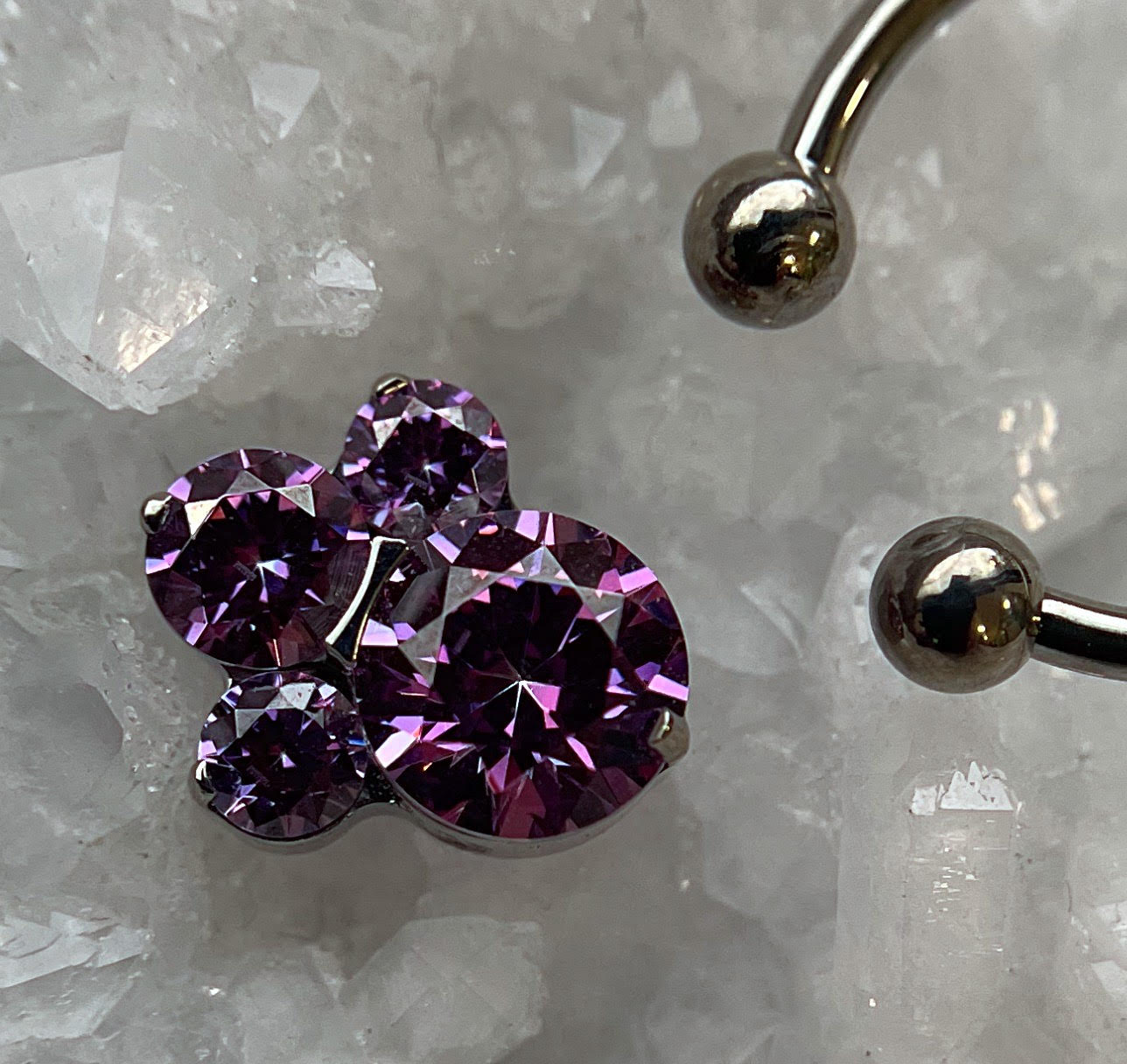 Amethyst CZ "Caeli" Captive Cluster by Industrial Strength