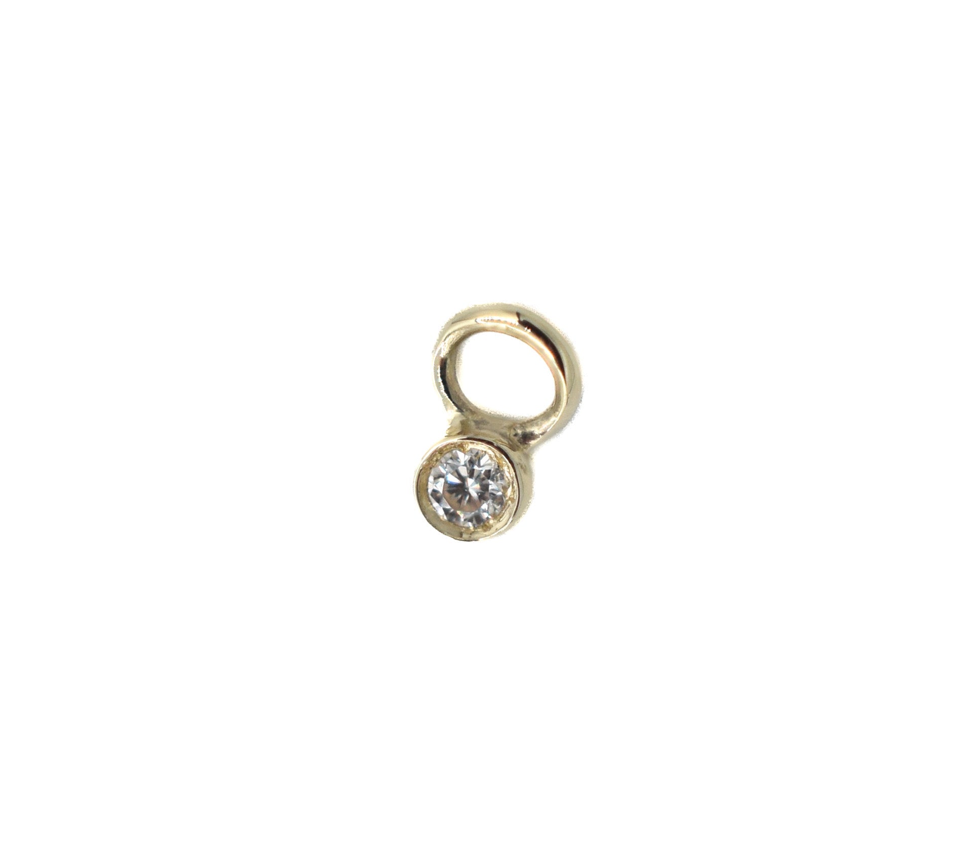 Tiny Charm - Gold Round Bezel-set Diamond by Modern Mood