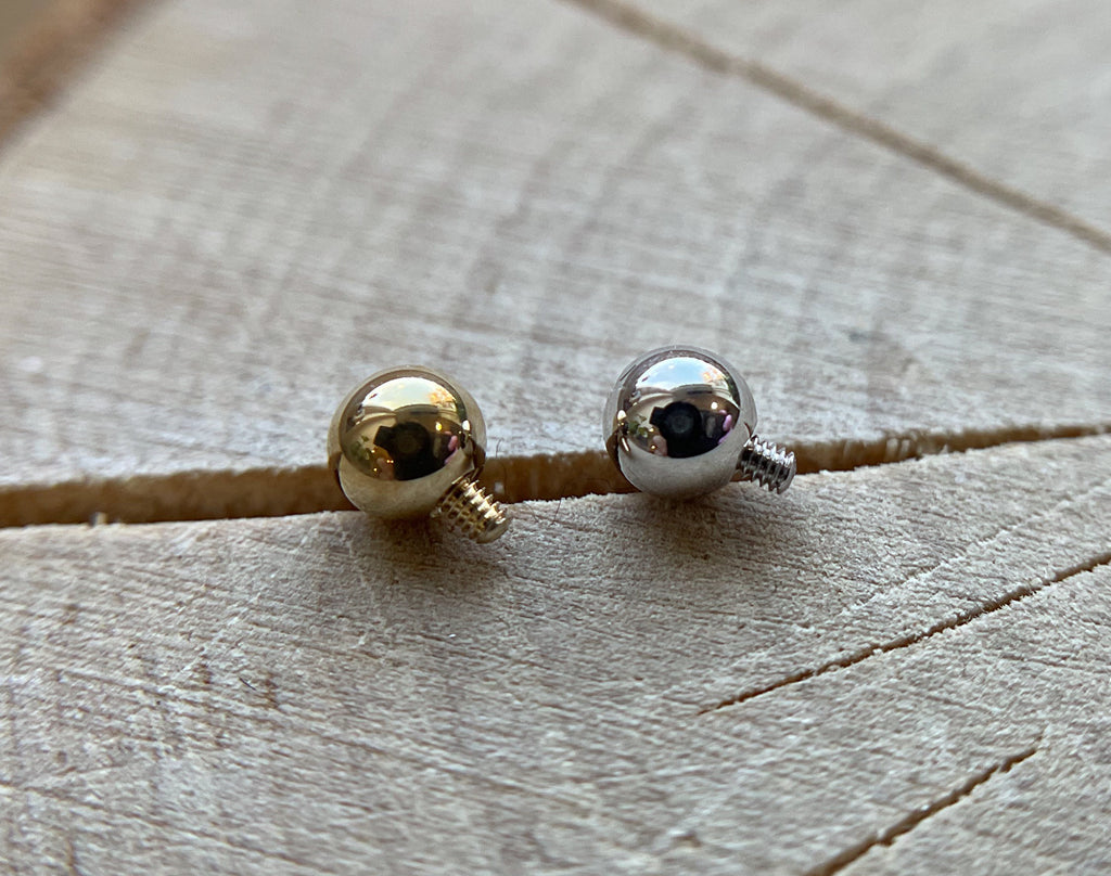 14k Solid Gold Threaded Bead by Body Gems