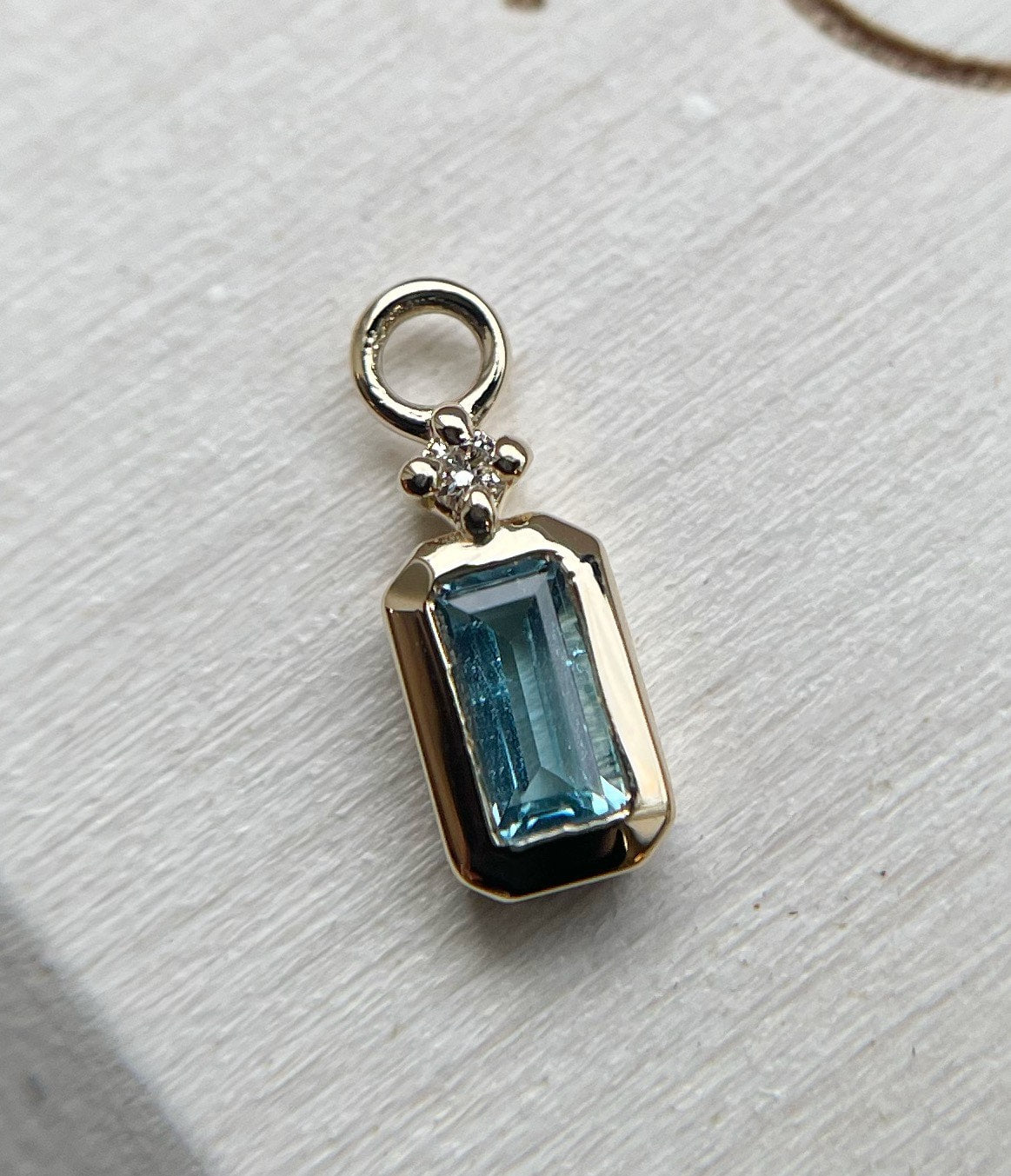 Chloe Charm Sky Blue Topaz & Diamond by Modern Mood