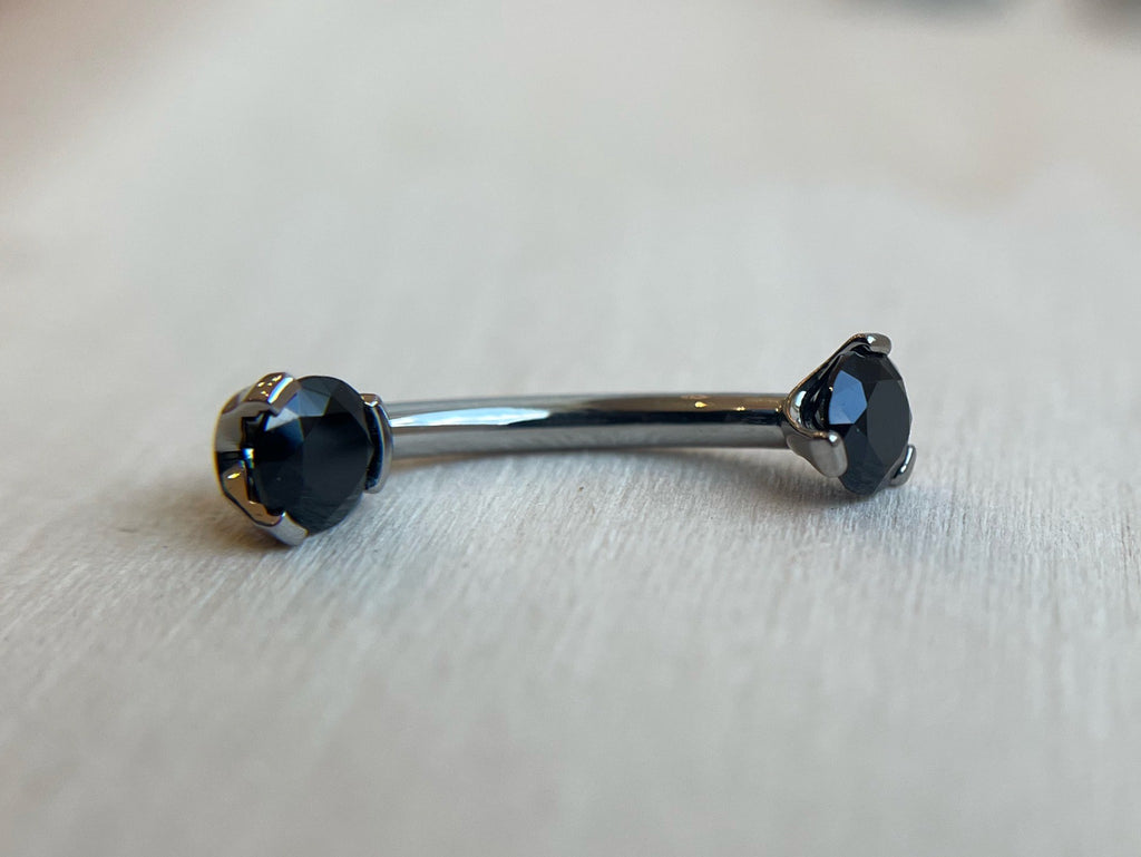 Prong-Set "Small Bottom" Navel Curve Round-Cut by Industrial Strength (4mm/4mm)