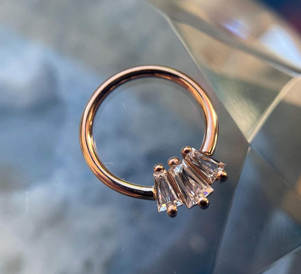 Gemma Trios CZ Seam Ring by Buddha Jewelry