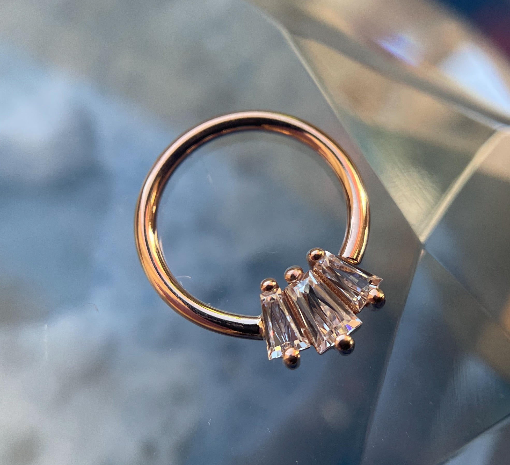 Gemma Trios CZ Seam Ring by Buddha Jewelry