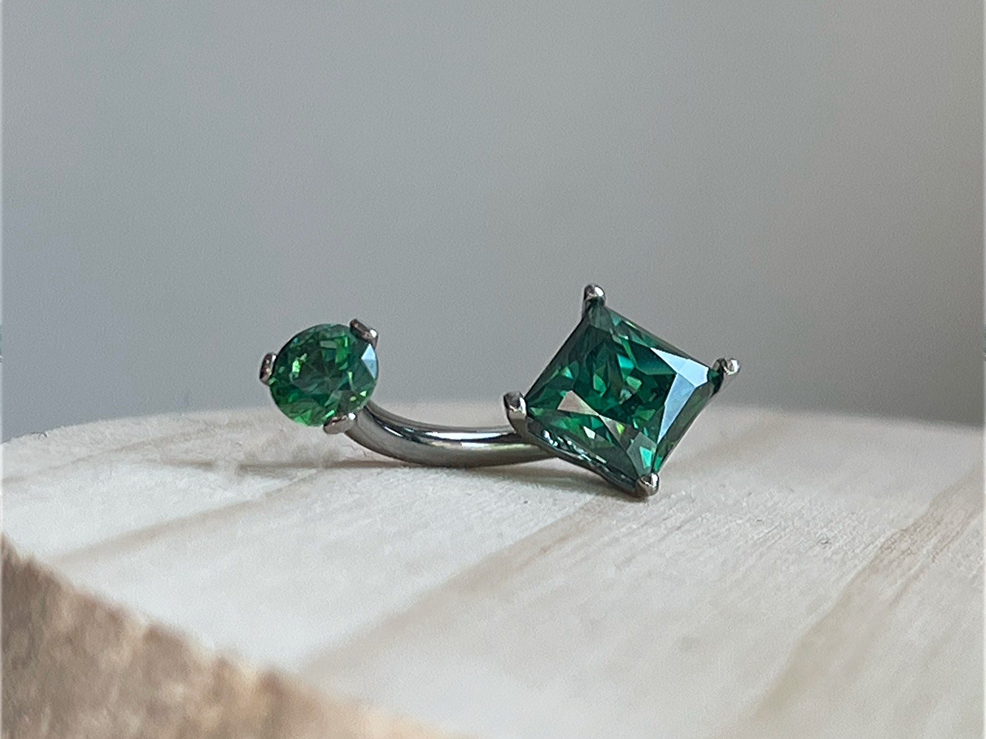 Prong-set Square Princess Star Cut Navel Curve by Industrial Strength