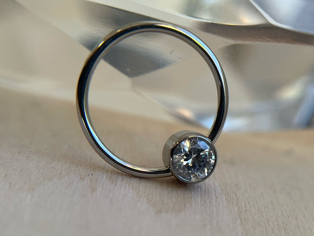 Titanium Captive Gem Beads (CZ, Opal & Natural Stone)