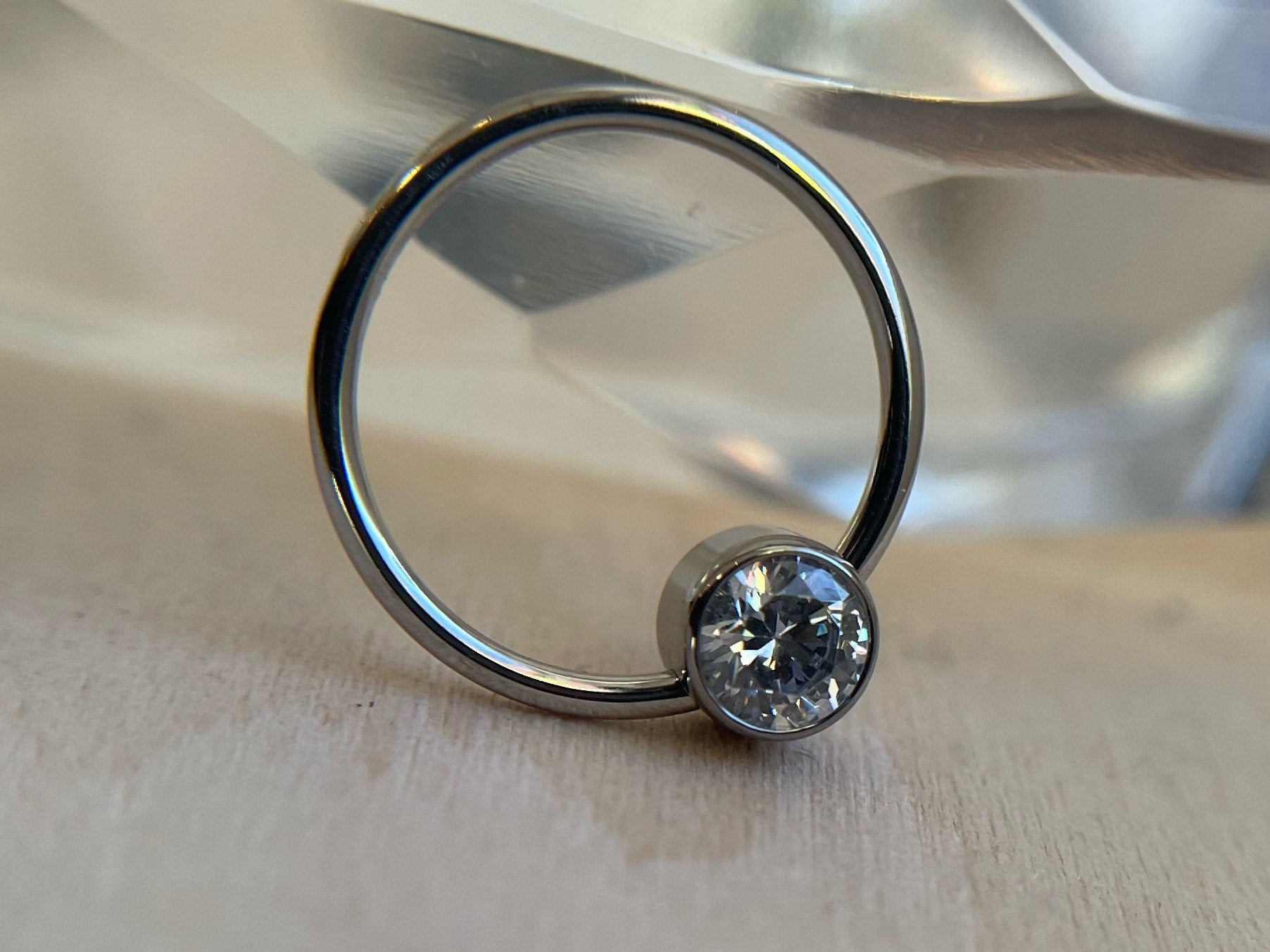 Titanium Captive Gem Beads (CZ, Opal & Natural Stone)