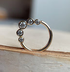 5 Gem Bezel Cluster Seam Ring by Norvoch