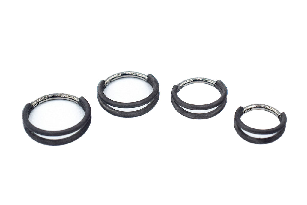 Dark Matte Illusion Double Hinged Ring Ring by Zadamer