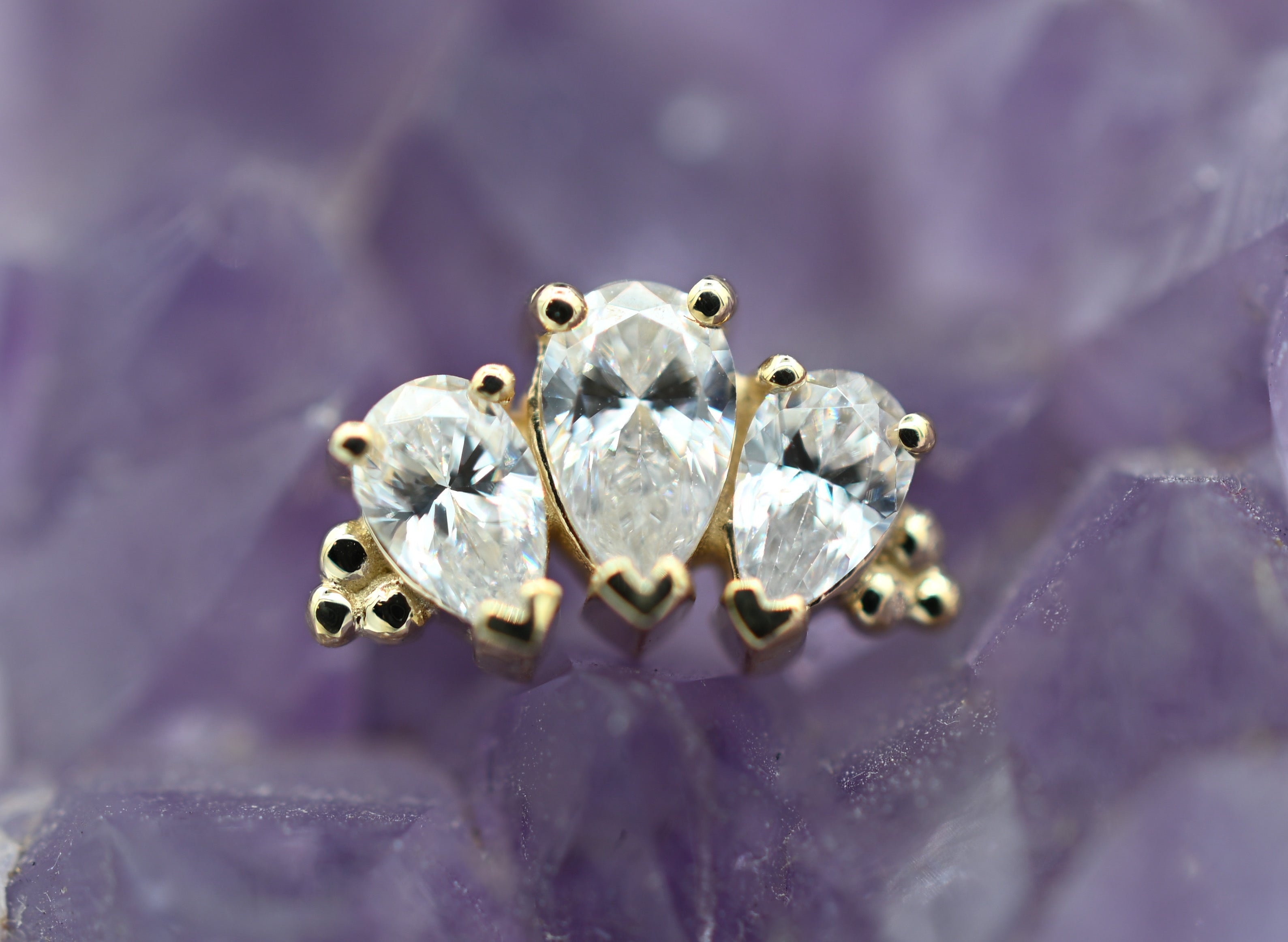 3-Gem Pear Panaraya with White CZ by BVLA