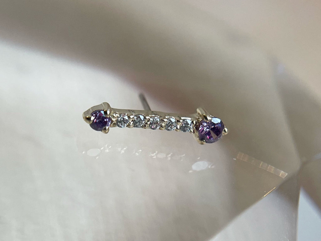 Hannah (Amethyst CZ) by Mushroom Body Jewelry
