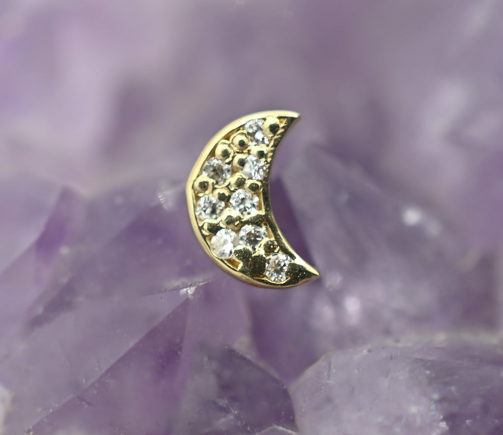 5mm Pave Moon Diamond End by Kiwi Diamond