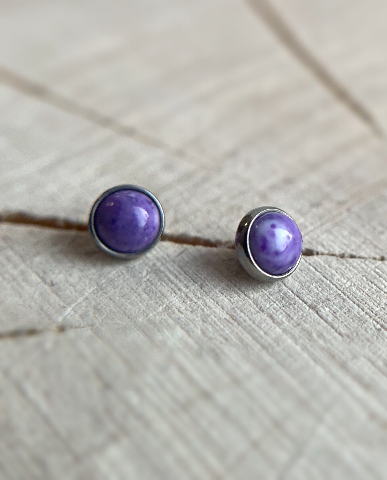 14g Threaded Natural Stone Cabochon