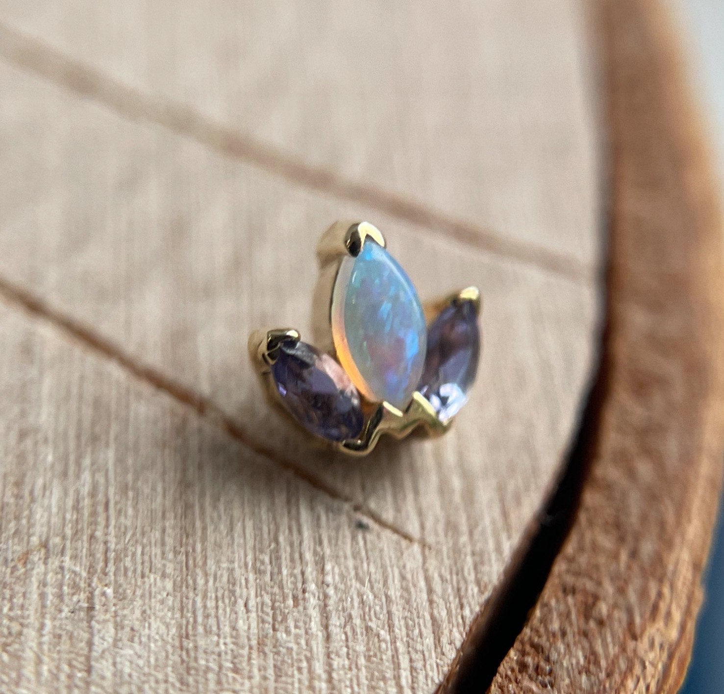 Mini AJ with White Opal and Tanzanite by BVLA