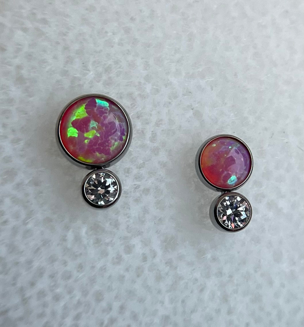 Bezel Set Two Gem Cabochon Cluster by NeoMetal