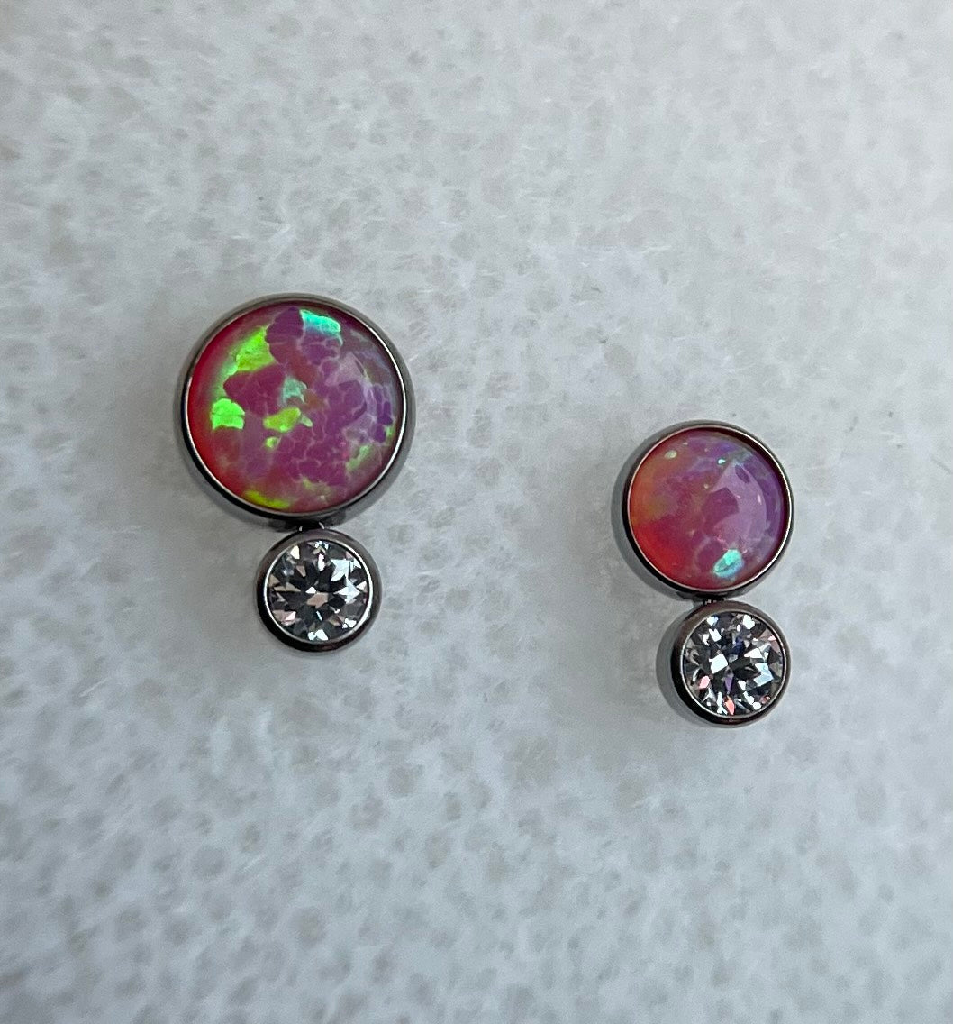 Bezel Set Two Gem Cabochon Cluster by NeoMetal