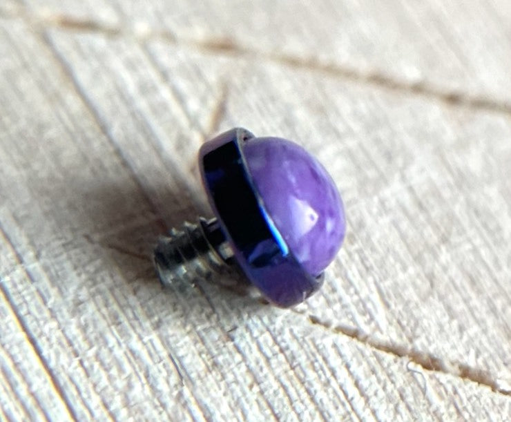 14g Threaded Natural Stone Cabochon