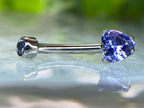 Tanzanite CZ Heart Navel Curve by Anatometal