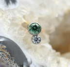 Bezel Set Two Gem Faceted Cluster by NeoMetal