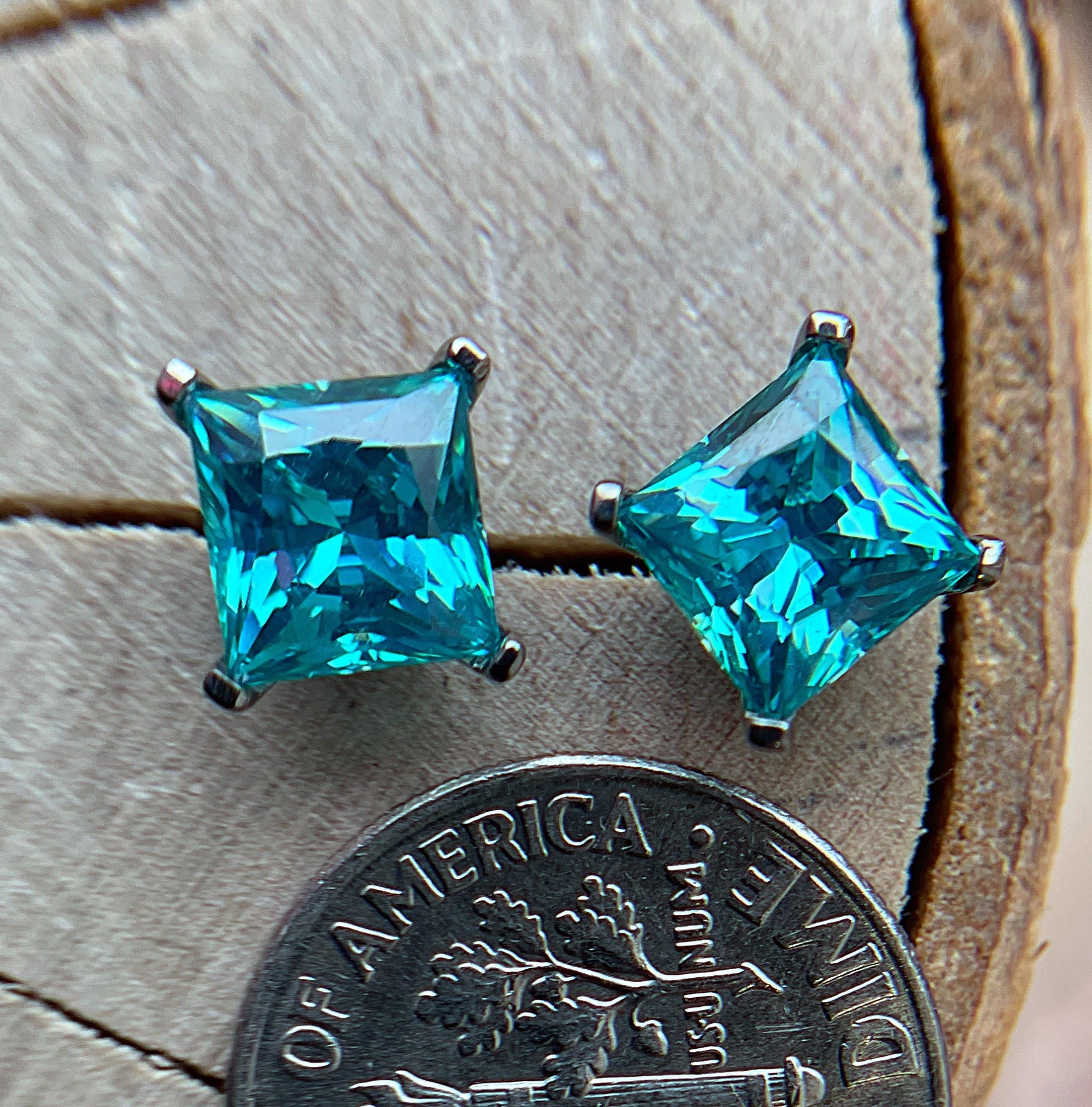 6mm Threaded Princess Cut CZ by Industrial Strength